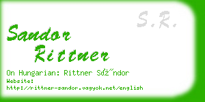 sandor rittner business card